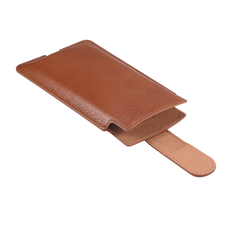 Universal Cow Leather Vertical Mobile Phone Leather Case Waist Bag For 7.2 inch and Below Phones(Brown) - More iPhone Cases by buy2fix | Online Shopping UK | buy2fix