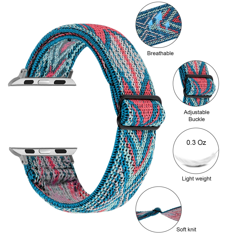Elastic Watch Band For Apple Watch Series 7 45mm / 6 & SE & 5 & 4 44mm / 3 & 2 & 1 42mm(01) - Watch Bands by buy2fix | Online Shopping UK | buy2fix