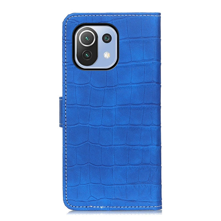 For Xiaomi Mi 11 Lite 5G / 4G Crocodile Texture Horizontal Flip Leather Case with Holder & Card Slots & Photo Frame & Wallet(Blue) - Xiaomi Cases by buy2fix | Online Shopping UK | buy2fix