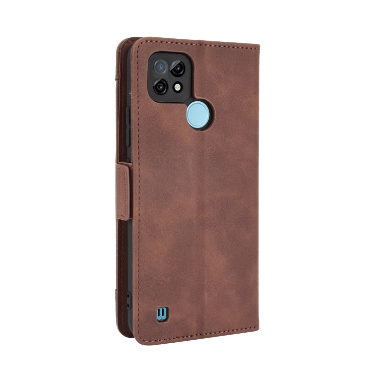 For OPPO Realme C21 Skin Feel Calf Pattern Horizontal Flip Leather Case with Holder & Card Slots & Photo Frame(Brown) - Realme Cases by buy2fix | Online Shopping UK | buy2fix