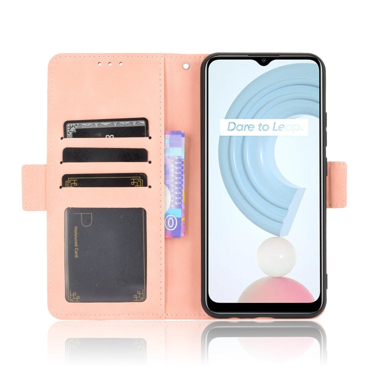 For OPPO Realme C21 Skin Feel Calf Pattern Horizontal Flip Leather Case with Holder & Card Slots & Photo Frame(Pink) - Realme Cases by buy2fix | Online Shopping UK | buy2fix