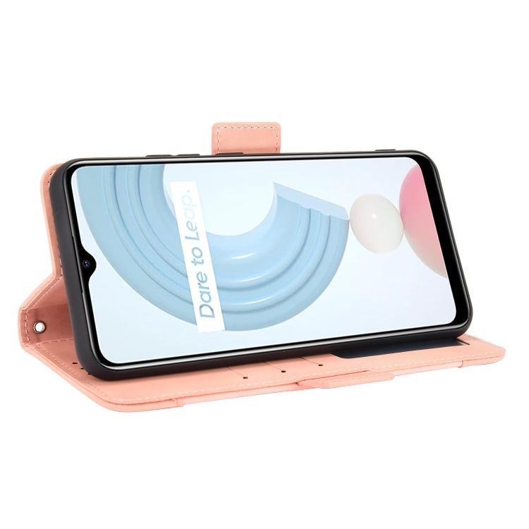 For OPPO Realme C21 Skin Feel Calf Pattern Horizontal Flip Leather Case with Holder & Card Slots & Photo Frame(Pink) - Realme Cases by buy2fix | Online Shopping UK | buy2fix