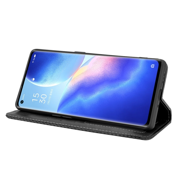 For OPPO Reno5 Pro Plus / Find X3 Neo Magnetic Buckle Retro Crazy Horse Texture Horizontal Flip Leather Case with Holder & Card Slots & Photo Frame(Black) - OPPO Cases by buy2fix | Online Shopping UK | buy2fix