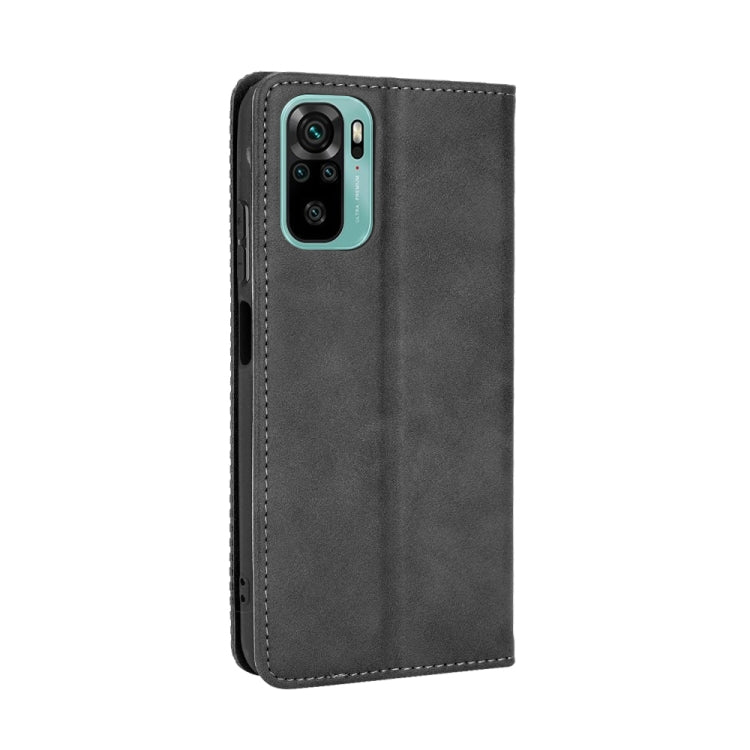 For Xiaomi Redmi Note 10 4G / Note 10S Magnetic Buckle Retro Crazy Horse Texture Horizontal Flip Leather Case with Holder & Card Slots & Photo Frame(Black) - Xiaomi Cases by buy2fix | Online Shopping UK | buy2fix