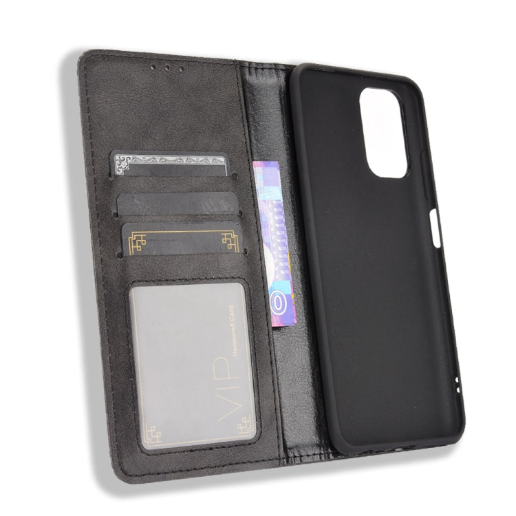 For Xiaomi Redmi Note 10 4G / Note 10S Magnetic Buckle Retro Crazy Horse Texture Horizontal Flip Leather Case with Holder & Card Slots & Photo Frame(Black) - Xiaomi Cases by buy2fix | Online Shopping UK | buy2fix