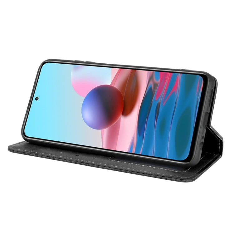 For Xiaomi Redmi Note 10 4G / Note 10S Magnetic Buckle Retro Crazy Horse Texture Horizontal Flip Leather Case with Holder & Card Slots & Photo Frame(Black) - Xiaomi Cases by buy2fix | Online Shopping UK | buy2fix