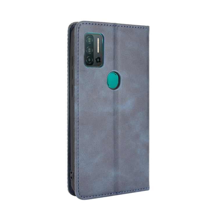 For Ulefone Note 11P Magnetic Buckle Retro Crazy Horse Texture Horizontal Flip Leather Case with Holder & Card Slots & Photo Frame(Blue) - Ulefone Cases by buy2fix | Online Shopping UK | buy2fix