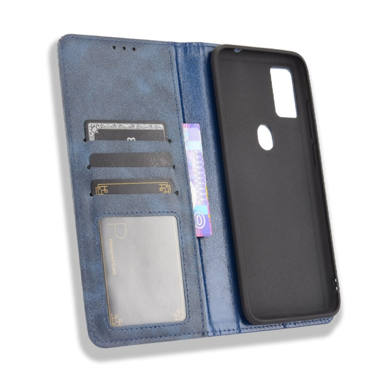 For Ulefone Note 11P Magnetic Buckle Retro Crazy Horse Texture Horizontal Flip Leather Case with Holder & Card Slots & Photo Frame(Blue) - Ulefone Cases by buy2fix | Online Shopping UK | buy2fix
