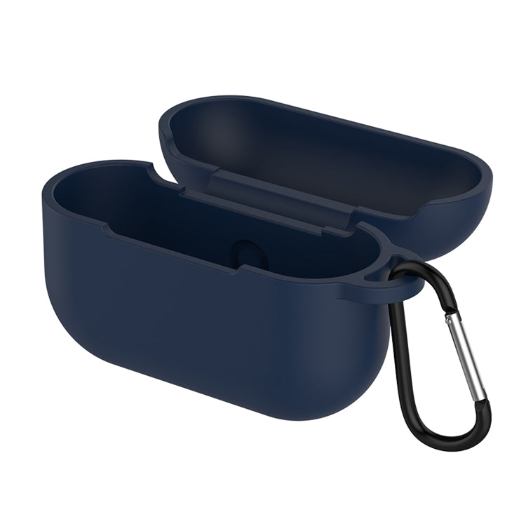 Solid Color Silicone Earphone Protective Case for AirPods Pro, with Hook(Midnight Blue) - For AirPods Pro by buy2fix | Online Shopping UK | buy2fix