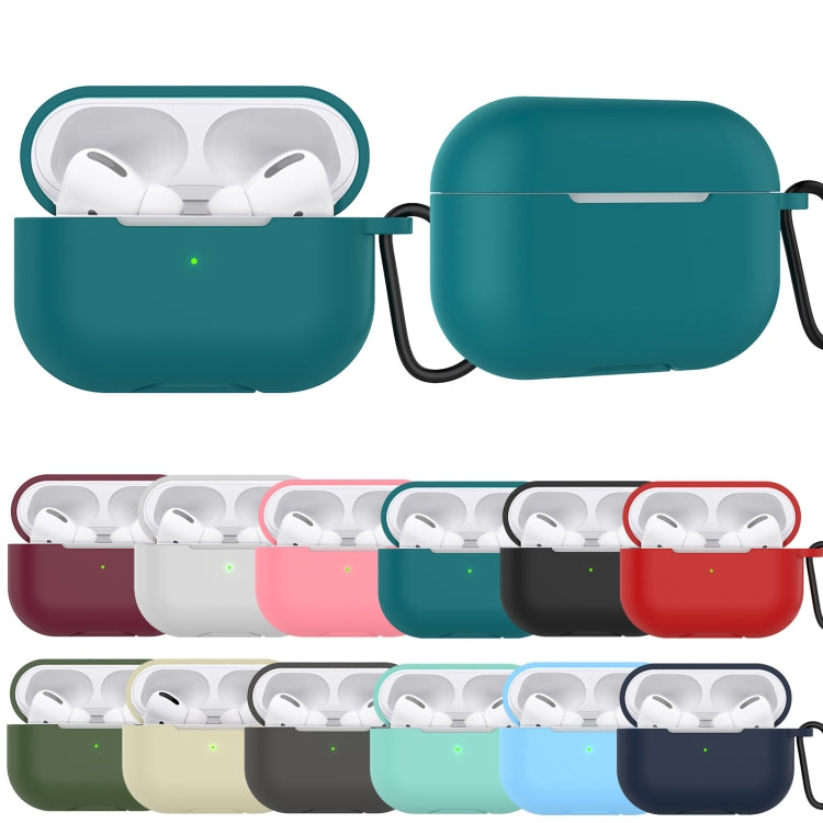 Solid Color Silicone Earphone Protective Case for AirPods Pro, with Hook(Purple) by buy2fix