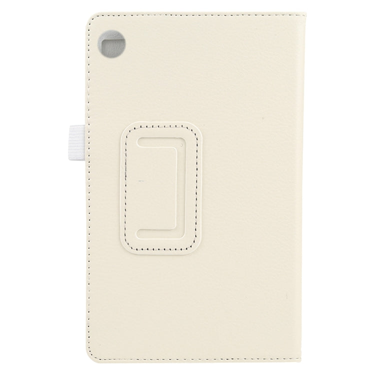 For Lenovo Tab M7 Litchi Texture Solid Color Horizontal Flip Leather Case with Holder & Pen Slot(White) - Lenovo by buy2fix | Online Shopping UK | buy2fix