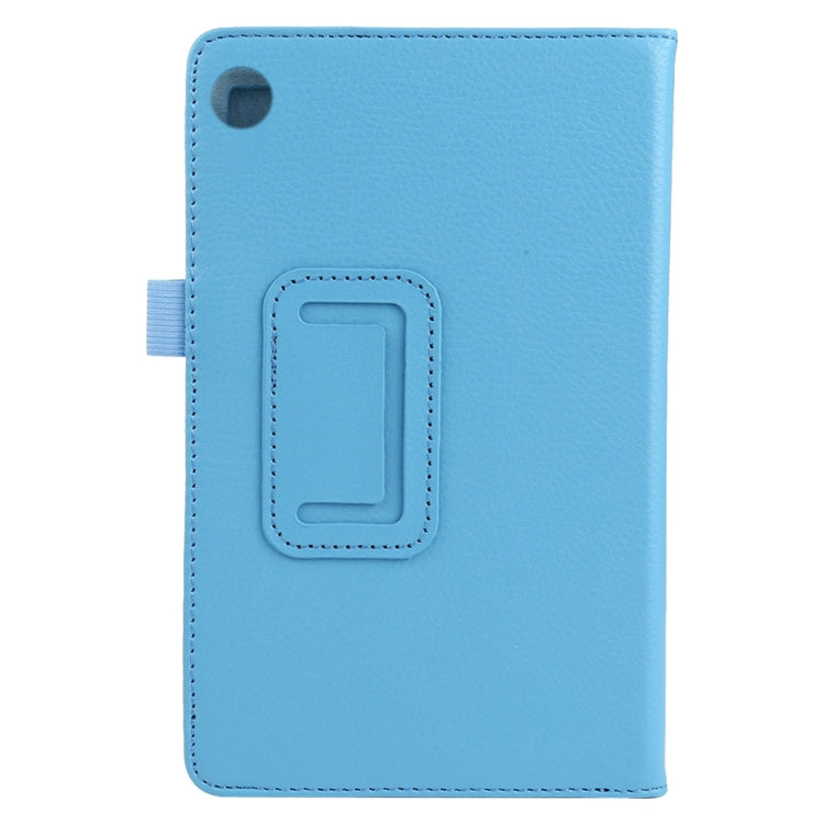For Lenovo Tab M7 Litchi Texture Solid Color Horizontal Flip Leather Case with Holder & Pen Slot(Sky Blue) - Lenovo by buy2fix | Online Shopping UK | buy2fix