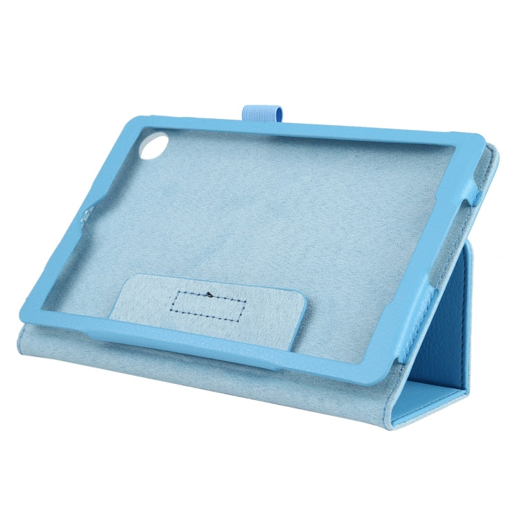 For Lenovo Tab M7 Litchi Texture Solid Color Horizontal Flip Leather Case with Holder & Pen Slot(Sky Blue) - Lenovo by buy2fix | Online Shopping UK | buy2fix