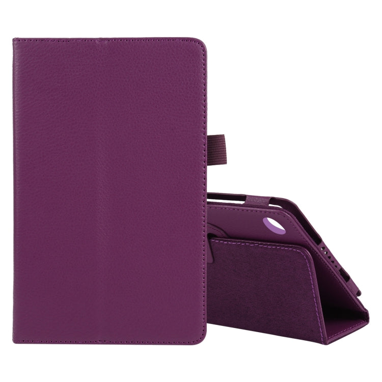 For Lenovo Tab M7 Litchi Texture Solid Color Horizontal Flip Leather Case with Holder & Pen Slot(Purple) - Lenovo by buy2fix | Online Shopping UK | buy2fix