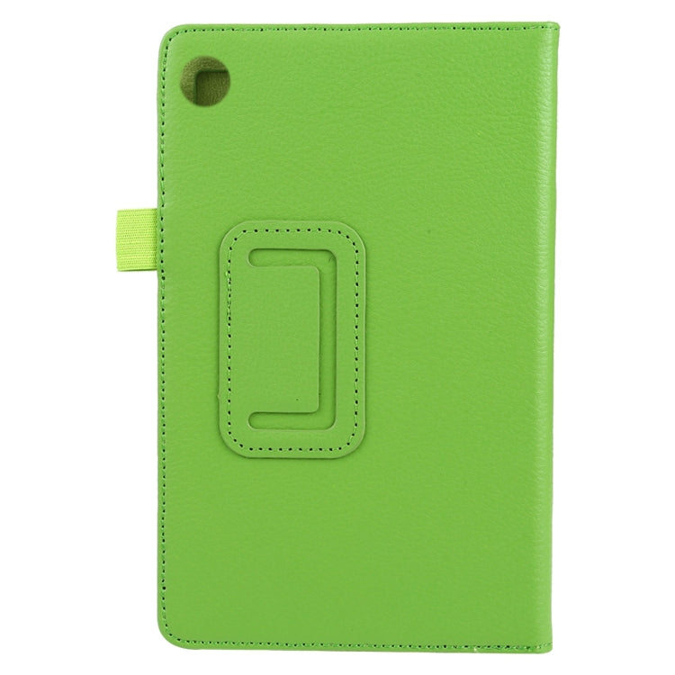 For Lenovo Tab M7 Litchi Texture Solid Color Horizontal Flip Leather Case with Holder & Pen Slot(Green) - Lenovo by buy2fix | Online Shopping UK | buy2fix