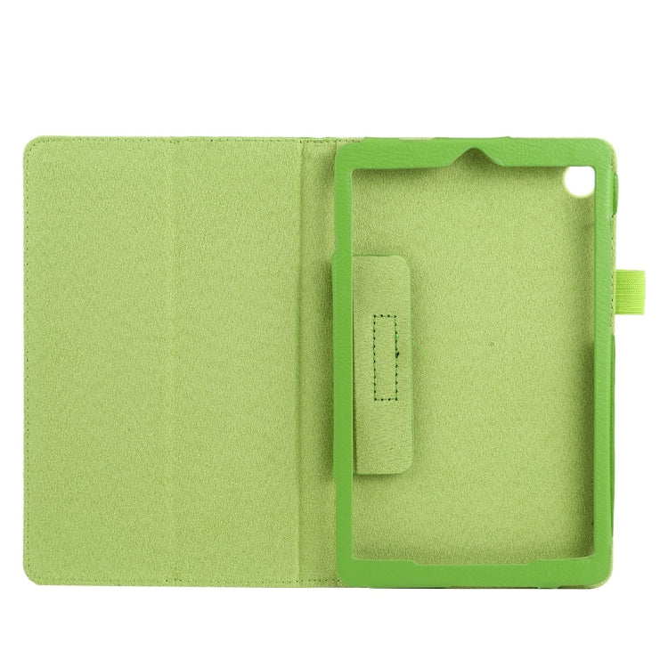 For Lenovo Tab M7 Litchi Texture Solid Color Horizontal Flip Leather Case with Holder & Pen Slot(Green) - Lenovo by buy2fix | Online Shopping UK | buy2fix