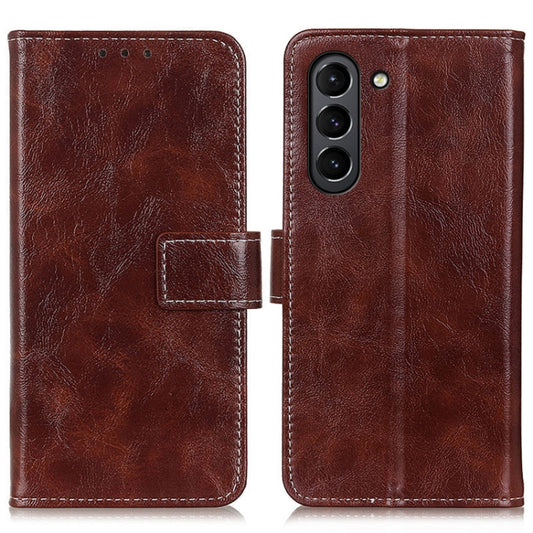 For Samsung Galaxy S21 FE Retro Crazy Horse Texture Horizontal Flip Leather Case with Holder & Card Slots & Photo Frame & Wallet(Brown) by buy2fix