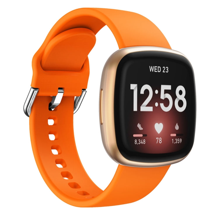 For Fitbit Versa 3 Silicone Watch Band(Orange) - Watch Bands by buy2fix | Online Shopping UK | buy2fix