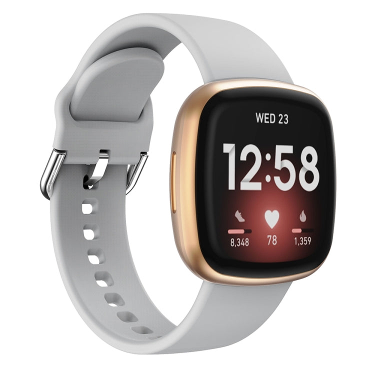 For Fitbit Versa 3 Silicone Watch Band(Grey) - Watch Bands by buy2fix | Online Shopping UK | buy2fix