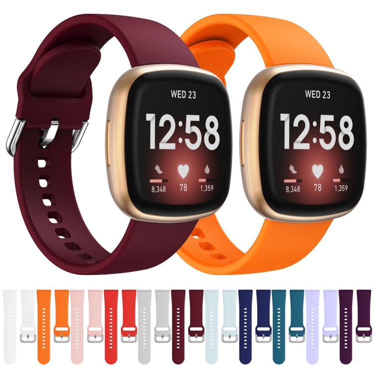For Fitbit Versa 3 Silicone Watch Band(Orange) - Watch Bands by buy2fix | Online Shopping UK | buy2fix