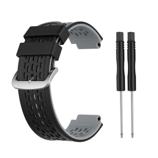 For Garmin Approach S2 / S4 Two-color Silicone Watch Band(Black Grey) - Watch Bands by buy2fix | Online Shopping UK | buy2fix