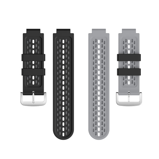 For Garmin Approach S2 / S4 Two-color Silicone Watch Band(Black Grey) - Watch Bands by buy2fix | Online Shopping UK | buy2fix
