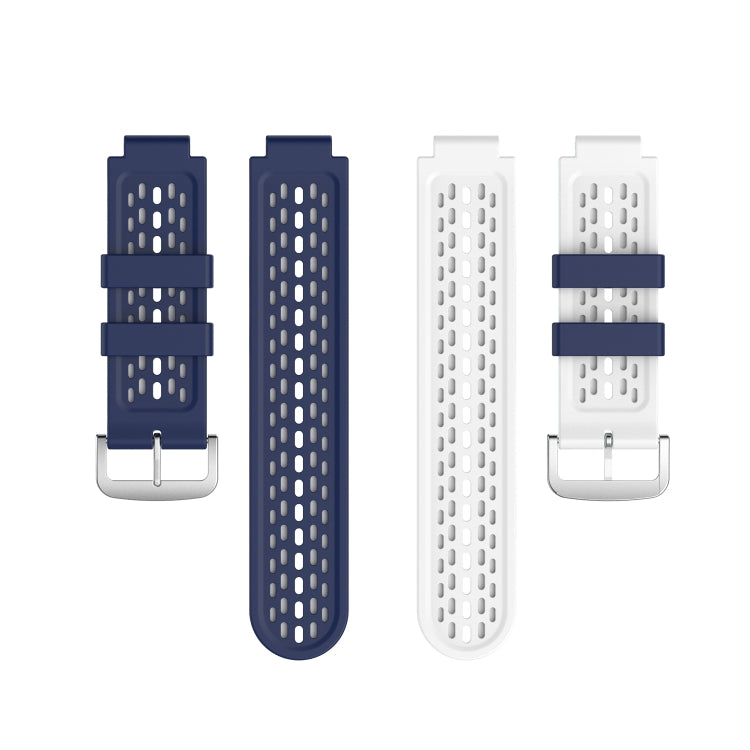 For Garmin Approach S2 / S4 Two-color Silicone Watch Band(Blue White) - Watch Bands by buy2fix | Online Shopping UK | buy2fix