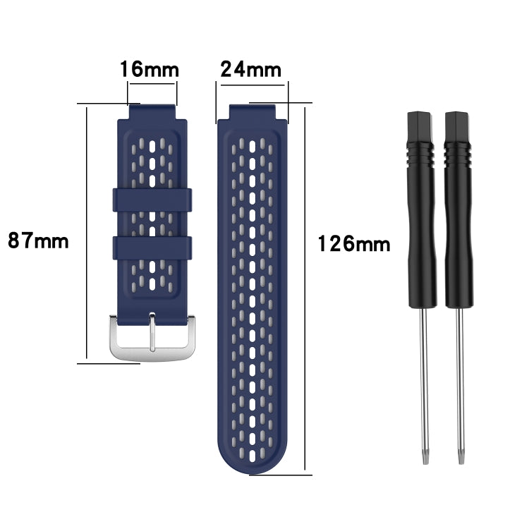 For Garmin Approach S2 / S4 Two-color Silicone Watch Band(Blue White) - Watch Bands by buy2fix | Online Shopping UK | buy2fix