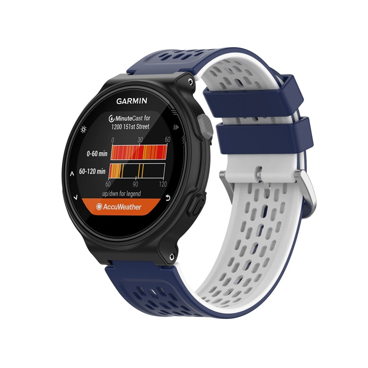 For Garmin Approach S2 / S4 Two-color Silicone Watch Band(Blue White) - Watch Bands by buy2fix | Online Shopping UK | buy2fix