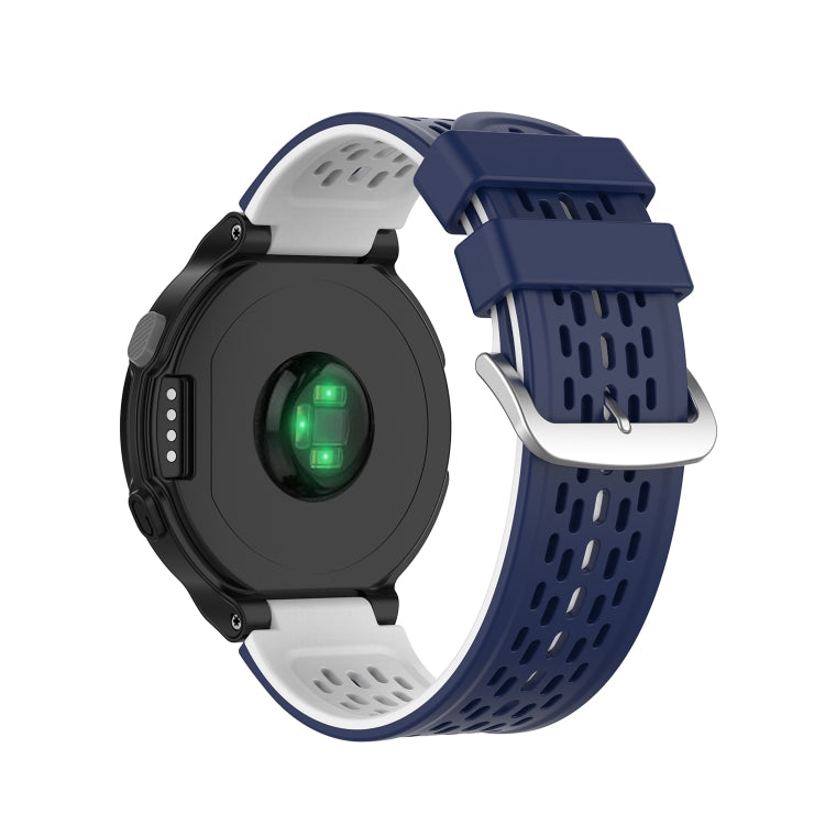 For Garmin Approach S2 / S4 Two-color Silicone Watch Band(Blue White) - Watch Bands by buy2fix | Online Shopping UK | buy2fix