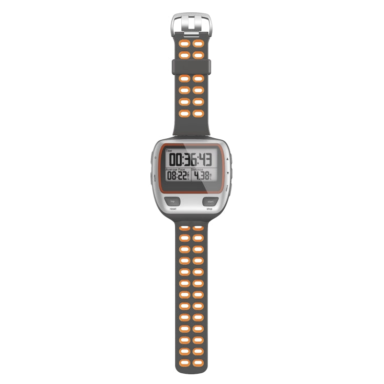 For Garmin Forerunner 310XT Two-color Silicone Watch Band(Grey Orange) - Watch Bands by buy2fix | Online Shopping UK | buy2fix
