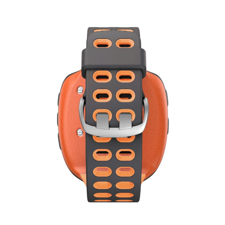 For Garmin Forerunner 310XT Two-color Silicone Watch Band(Grey Orange) - Watch Bands by buy2fix | Online Shopping UK | buy2fix