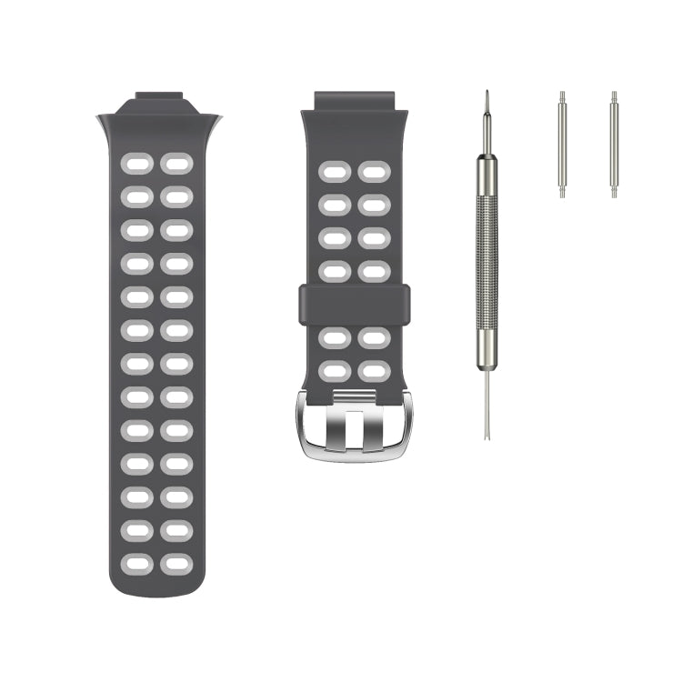 For Garmin Forerunner 310XT Two-color Silicone Watch Band(Grey Light Grey) - Watch Bands by buy2fix | Online Shopping UK | buy2fix