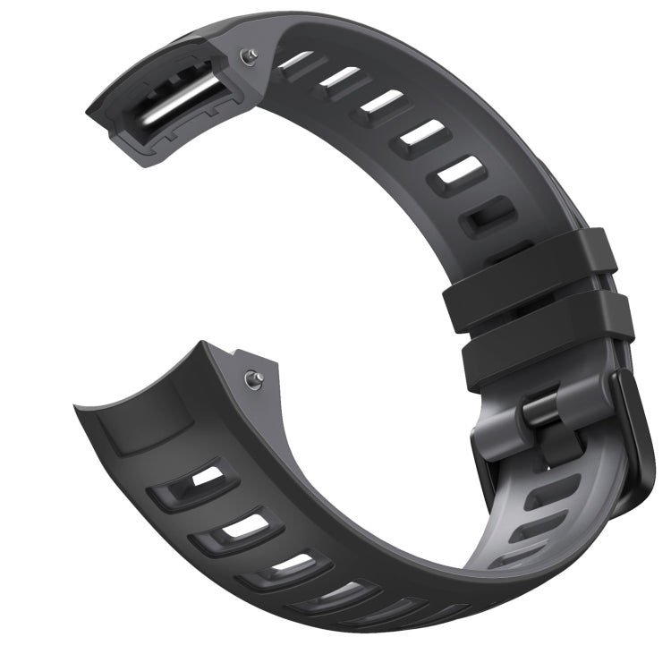 For Garmin Instinct / Instinct Esports Two-color Silicone Watch Band(Black+Grey) - Watch Bands by buy2fix | Online Shopping UK | buy2fix