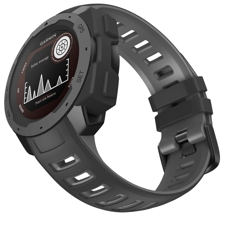 For Garmin Instinct / Instinct Esports Two-color Silicone Watch Band(Black+Grey) - Watch Bands by buy2fix | Online Shopping UK | buy2fix
