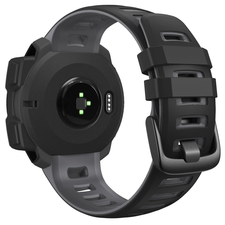 For Garmin Instinct / Instinct Esports Two-color Silicone Watch Band(Black+Grey) - Watch Bands by buy2fix | Online Shopping UK | buy2fix