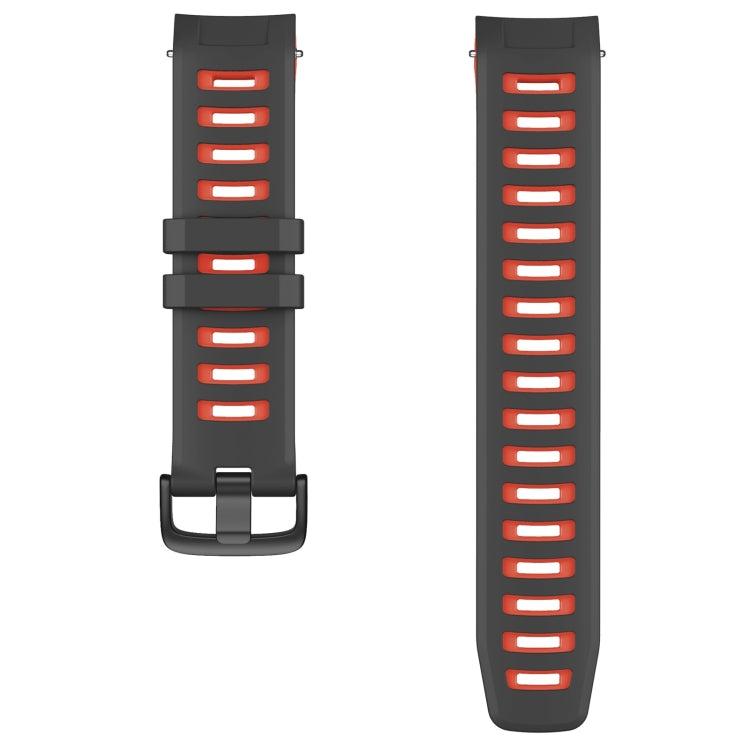 For Garmin Instinct / Instinct Esports Two-color Silicone Watch Band(Black+Red) - Watch Bands by buy2fix | Online Shopping UK | buy2fix