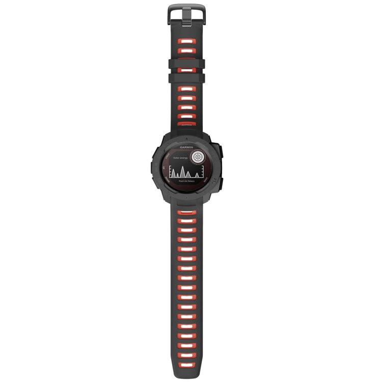 For Garmin Instinct / Instinct Esports Two-color Silicone Watch Band(Black+Red) - Watch Bands by buy2fix | Online Shopping UK | buy2fix