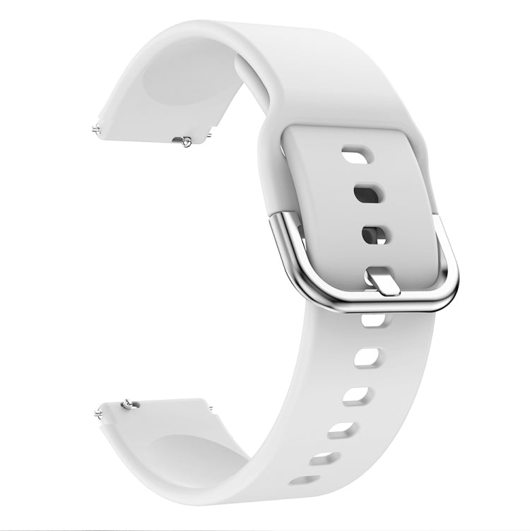 For Xiaomi Mi Watch Electroplating Buckle Silicone Watch Band(White) - Watch Bands by buy2fix | Online Shopping UK | buy2fix