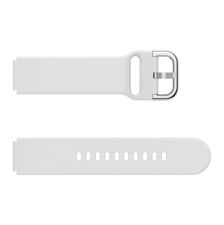 For Xiaomi Mi Watch Electroplating Buckle Silicone Watch Band(White) - Watch Bands by buy2fix | Online Shopping UK | buy2fix