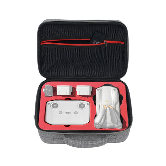 Portable Carry Case Waterproof Scratch-proof Anti-shock Travel Carrying Cover Case Box for DJI Air 2s(Grey+Red Liner) by buy2fix