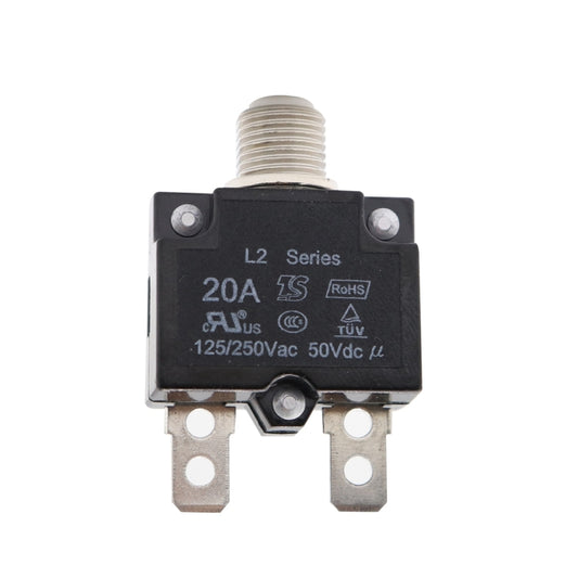 L2 Series 50V Car Overload Protector Manual Reset DC Circuit Breaker with Waterproof Cover, Current:20A by buy2fix