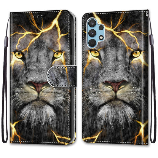 For Samsung Galaxy A32 4G / A32 Lite Coloured Drawing Cross Texture Horizontal Flip PU Leather Case with Holder & Card Slots & Wallet & Lanyard(Fission Lion) by buy2fix