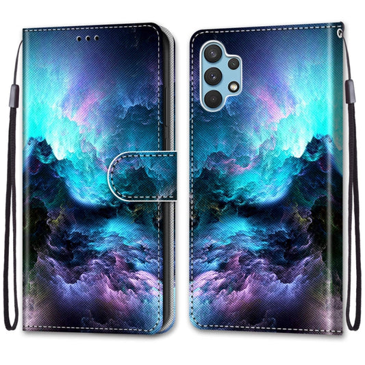 For Samsung Galaxy A32 4G / A32 Lite Coloured Drawing Cross Texture Horizontal Flip PU Leather Case with Holder & Card Slots & Wallet & Lanyard(Colorful Clouds) by buy2fix