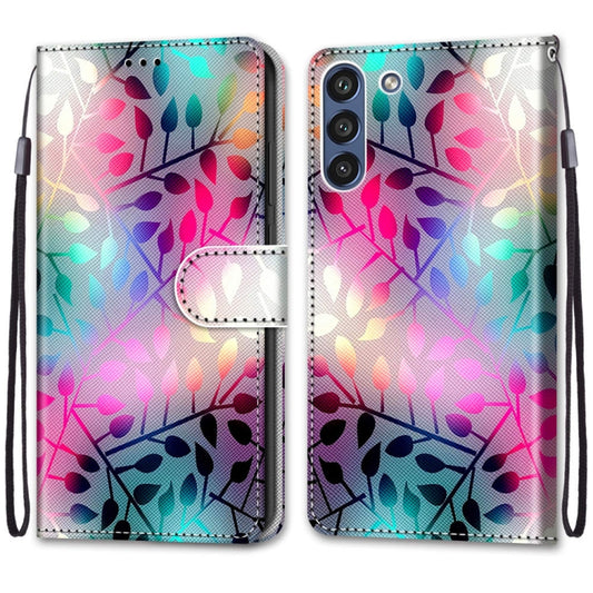 For Samsung Galaxy S21 FE Coloured Drawing Cross Texture Horizontal Flip PU Leather Case with Holder & Card Slots & Wallet & Lanyard(Translucent Glass) by buy2fix