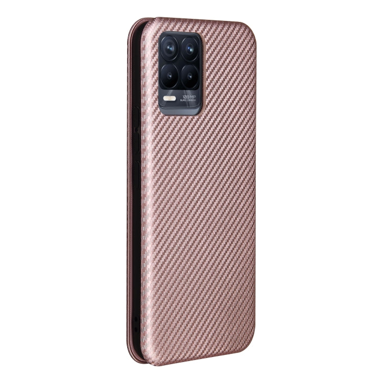 For OPPO Realme 8 / 8 Pro Carbon Fiber Texture Horizontal Flip TPU + PC + PU Leather Case with Card Slot(Pink) - Realme Cases by buy2fix | Online Shopping UK | buy2fix