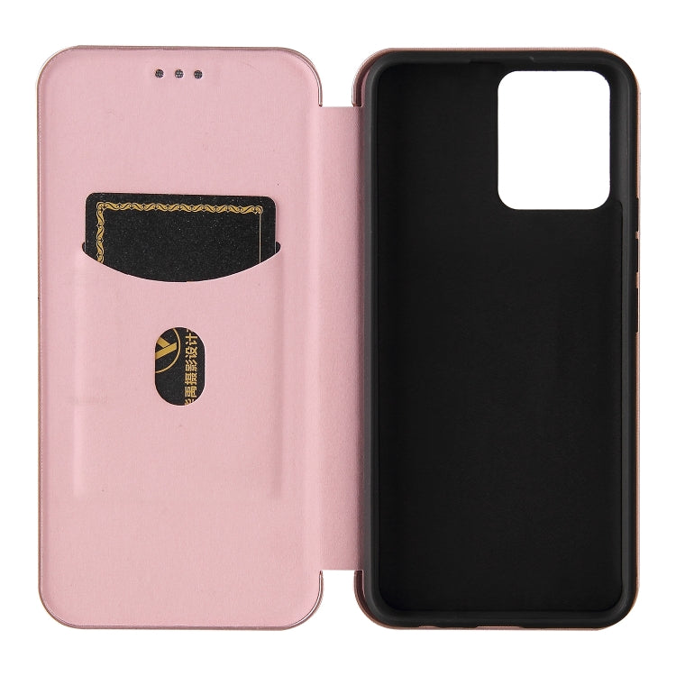 For OPPO Realme 8 / 8 Pro Carbon Fiber Texture Horizontal Flip TPU + PC + PU Leather Case with Card Slot(Pink) - Realme Cases by buy2fix | Online Shopping UK | buy2fix