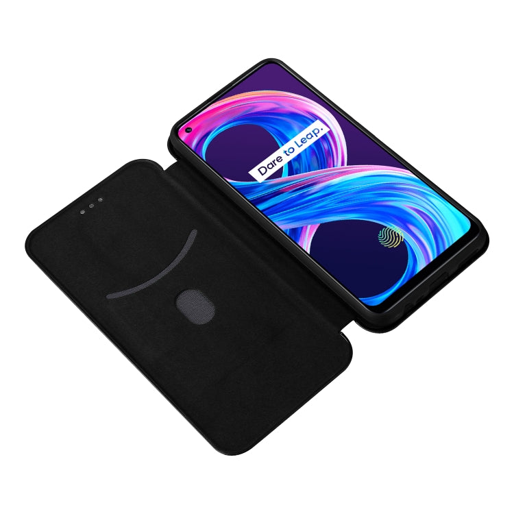For OPPO Realme 8 / 8 Pro Carbon Fiber Texture Horizontal Flip TPU + PC + PU Leather Case with Card Slot(Black) - Realme Cases by buy2fix | Online Shopping UK | buy2fix