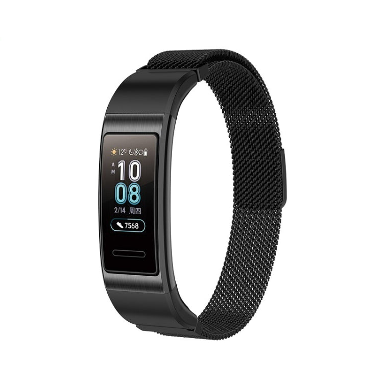 For Huawei Band 3 Pro / 4 Pro Milanese Watch Band(Black) - Watch Bands by buy2fix | Online Shopping UK | buy2fix