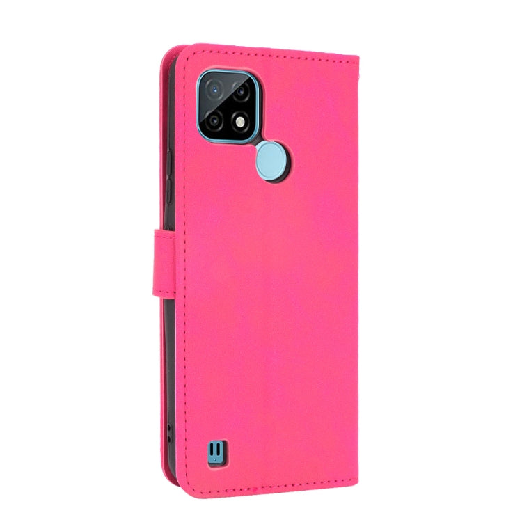 For OPPO Realme C21 Solid Color Skin Feel Magnetic Buckle Horizontal Flip Calf Texture PU Leather Case with Holder & Card Slots & Wallet(Rose Red) - Realme Cases by buy2fix | Online Shopping UK | buy2fix